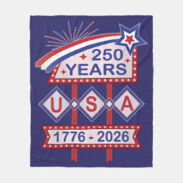 Retro USA 250-årsjubileum Fasadskylt 1776-2026 Fleecefilt