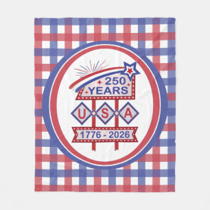 Retro USA 250-årsjubileum Fasadskylt 1776-2026 Fleecefilt