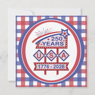 Retro USA 250-årsjubileum Fasadskylt 1776-2026 Inbjudningar