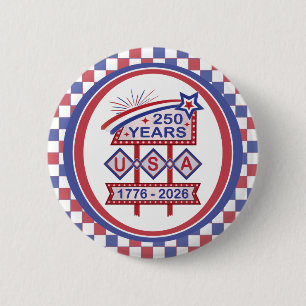 Retro USA 250-årsjubileum Fasadskylt 1776-2026 Knapp