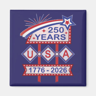 Retro USA 250-årsjubileum Fasadskylt 1776-2026 Magnet