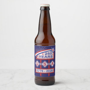 Retro USA 250-årsjubileum Fasadskylt 1776-2026 Ölflaska Etikett