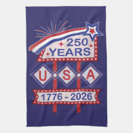 Retro USA 250th Anniversary Marquee Sign 1776-2026 Kökshandduk