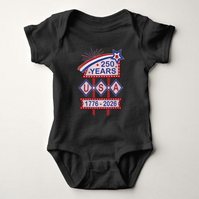 Retro USA 250th Anniversary Marquee Sign 1776-2026 T Shirt (Framsida)