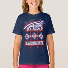 Retro USA 250th Anniversary Marquee Sign 1776-2026 T Shirt