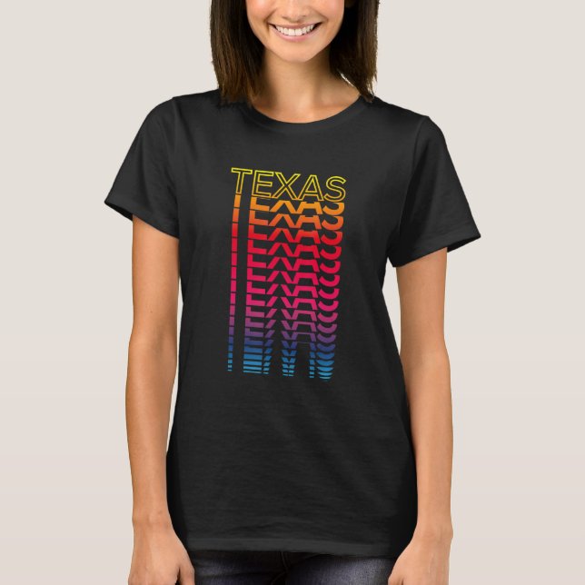 Retro Usa Colorful State Nostalgic Texas T Shirt (Framsida)
