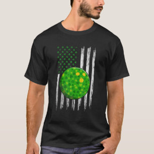 Retro USA flagga Bowling Shamrock Sports St. Patri T Shirt