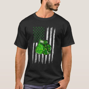 Retro USA flagga Boxing Shamrock Sports St. Patric T Shirt