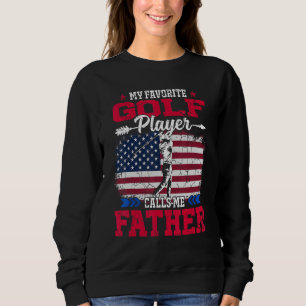 Retro Usa Flagga Golfspelare Kallar Mig Pappa 4:e T Shirt