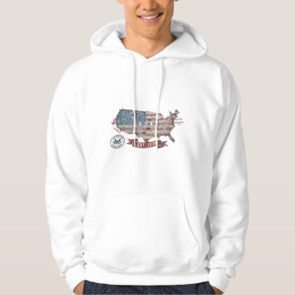 Retro USA Flagga Grafisk Hoodie | Distressed Patri