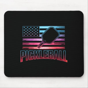 Retro usa flagga patriotisk pickleball paddel spel musmatta