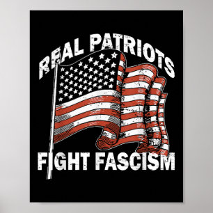 Retro Usa Flagga Rolig Riktiga Patrioter Kämpar Mo Poster