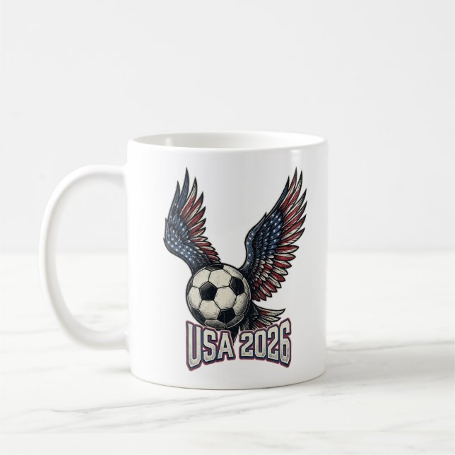 Retro USA Fotboll 2026 Örnvingar  Kaffemugg (Vänster)