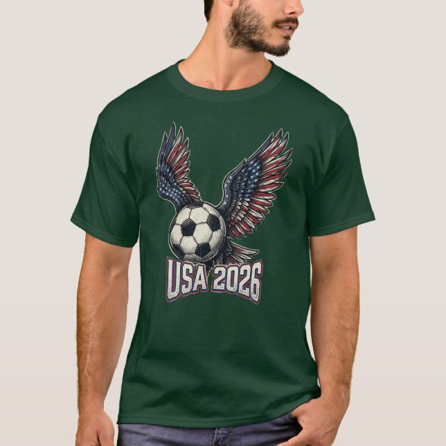 Retro USA Fotboll 2026 Örnvingar T-Shirt (Framsida)