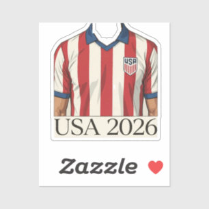 Retro USA-fotbollströja i patriotisk röd-vit stil Klistermärken