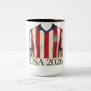 Retro USA-fotbollströja i patriotisk röd-vit stil Två-Tonad Mugg