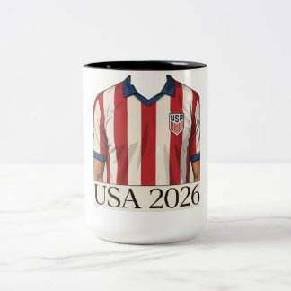 Retro USA-fotbollströja i patriotisk röd-vit stil Två-Tonad Mugg
