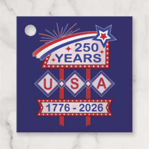 Retro USA Marquee Sign 1776-2026 på 250-årsdagen Gåvor Etiketter