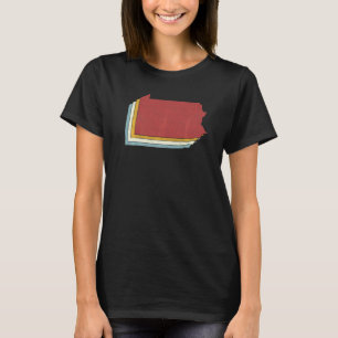 Retro USA:s statliga Vintage Karta Pennsylvania T Shirt