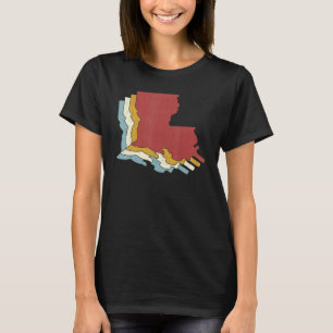 Retro USA:s Vintage Karta Louisiana T Shirt