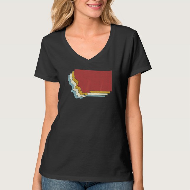 Retro USA State  Vintage Map Montana T Shirt (Framsida)