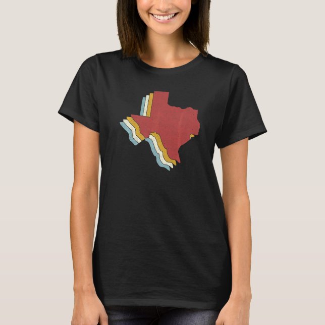 Retro USA State  Vintage Map Texas T Shirt (Framsida)