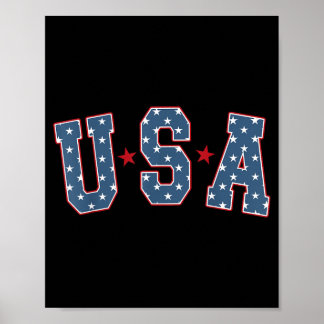 Retro USA Stjärna 4:e Juli Patriotiskt Självständi Poster