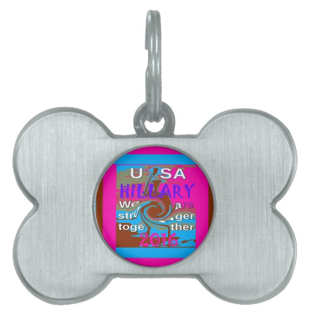 Retro USA Stronger Together Abstrakt Art Print ID-bricka Husdjur (Framsidan)