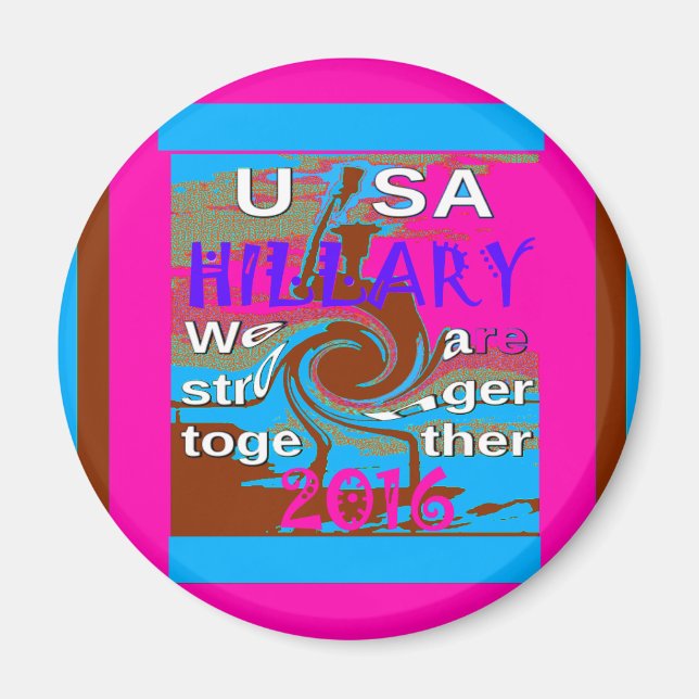 Retro USA Stronger Together Abstrakt Art Print Magnet (Framsidan)