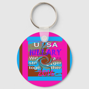 Retro USA Stronger Together Abstrakt Art Print Nyckelring