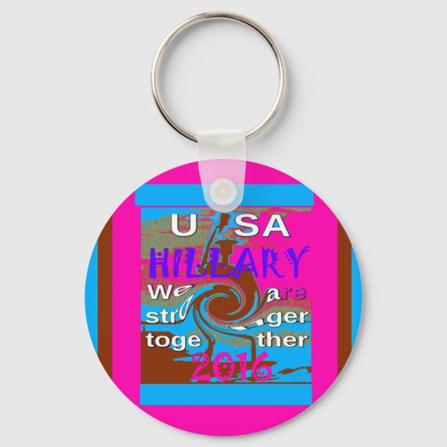 Retro USA Stronger Together Abstrakt Art Print Nyckelring (Framsida)