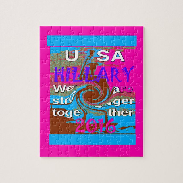 Retro USA Stronger Together Abstrakt Art Print Pussel (Vertikal)