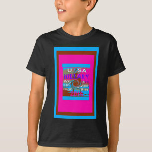Retro USA Stronger Together Abstrakt Art Print Tee Shirt