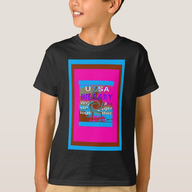 Retro USA Stronger Together Abstrakt Art Print Tee Shirt (Framsida)