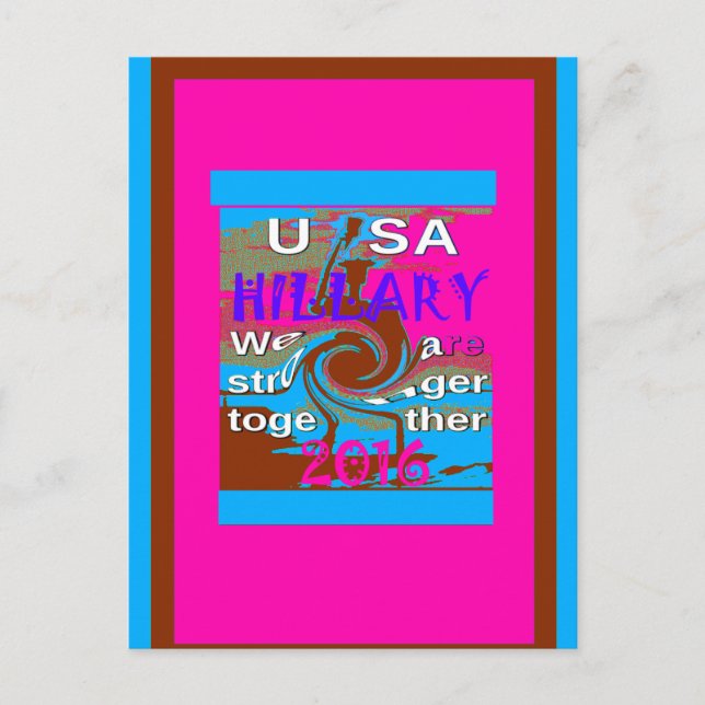 Retro USA Stronger Together Abstrakt Art Print Vykort (Framsida)