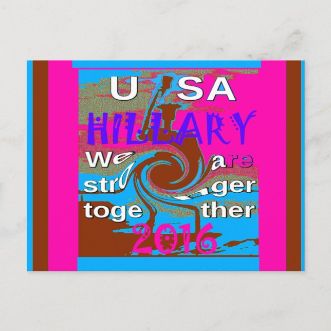 Retro USA Stronger Together Abstrakt Art Print Vykort (Framsida)