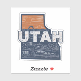 Retro Utah State-bilsfästare Klistermärken