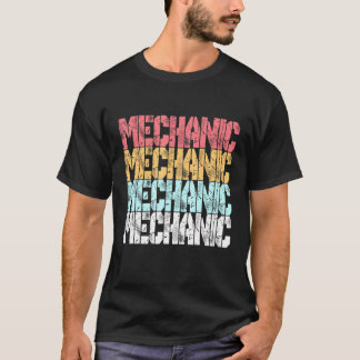 Retro-utarmad mekanisk design t shirt