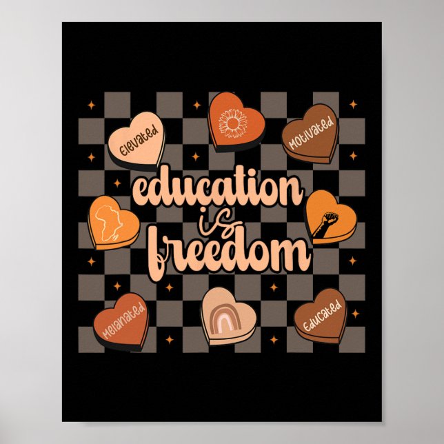 Retro utbildning är frihet Afroamerikansk lärare Poster (Framsidan)