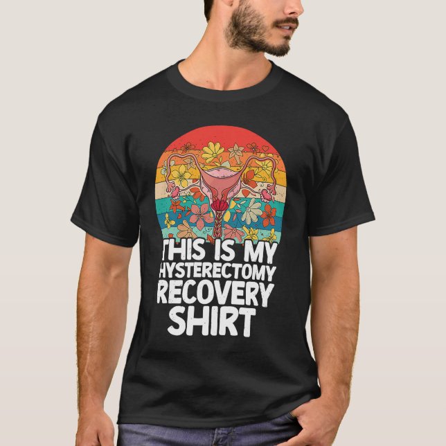 Retro Uterus Support Hysterectomy Recovery Product T Shirt (Framsida)