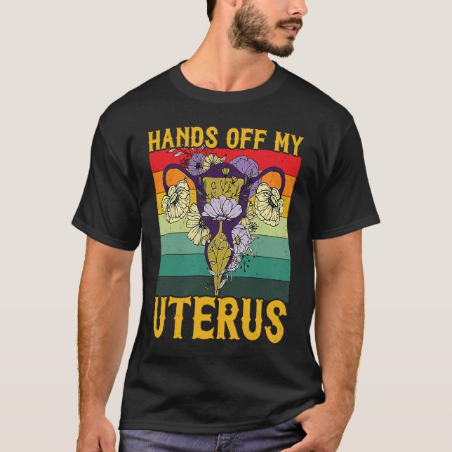 Retro Uterus Support Hysterectomy Recovery Product T Shirt (Framsida)