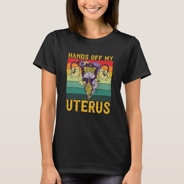 Retro Uterus Support Hysterectomy Recovery Product T Shirt (Framsida)