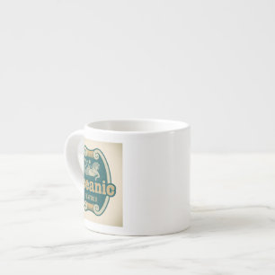 Retro-utformad havs- etikett för sjöjungfru espressomugg