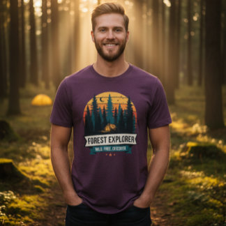 Retro Utomhus Äventyrare Camping Skogsexpedition T Shirt