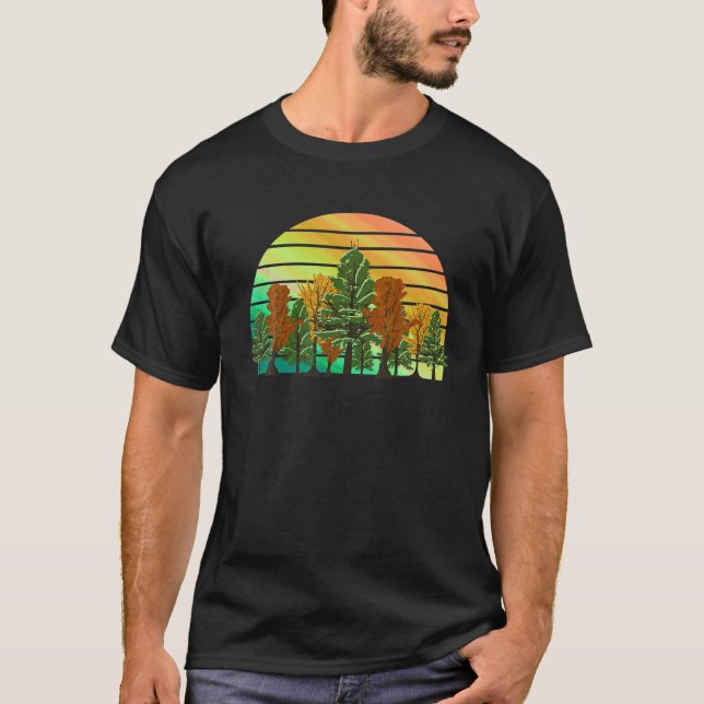 Retro utomhus Vild Nature Träd Wildlife Forest T Shirt (Framsida)