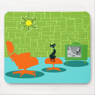 Retro utrymmeålderkattunge Mousepad Musmatta