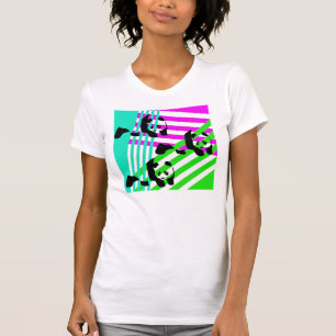 Retro utslagsplats för neonPandas80-tal T-shirt