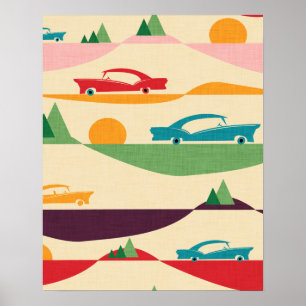 RETRO VÄAD RESA BEIGE POSTER