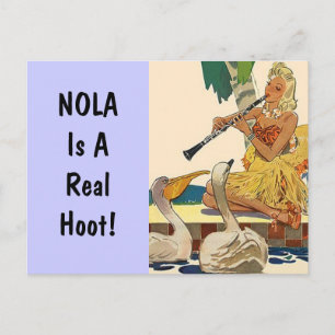 Retro Vacation NOLA för vykort-Vintage är en Hoot Vykort