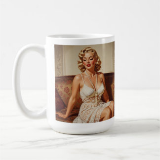 Retro Vacker Blondin 50-tals Stil Kaffemugg